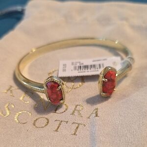 Kendra Scott Gold Red Bangle Bracelet